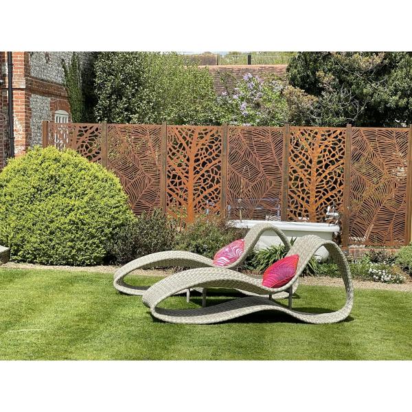 Decorative Outdoor Privacy Art Corten Steel Garden Screen Laser Cut