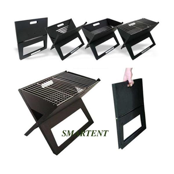 Slim Camping Portable Charcoal Outdoor Grills Chromed Steel Foldable 45X30X30cm