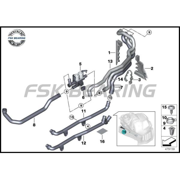 Válvula de agua del calentador de aire acondicionado 64219310349 BMW Serie 5 Serie 6 Serie 7 Serie F18