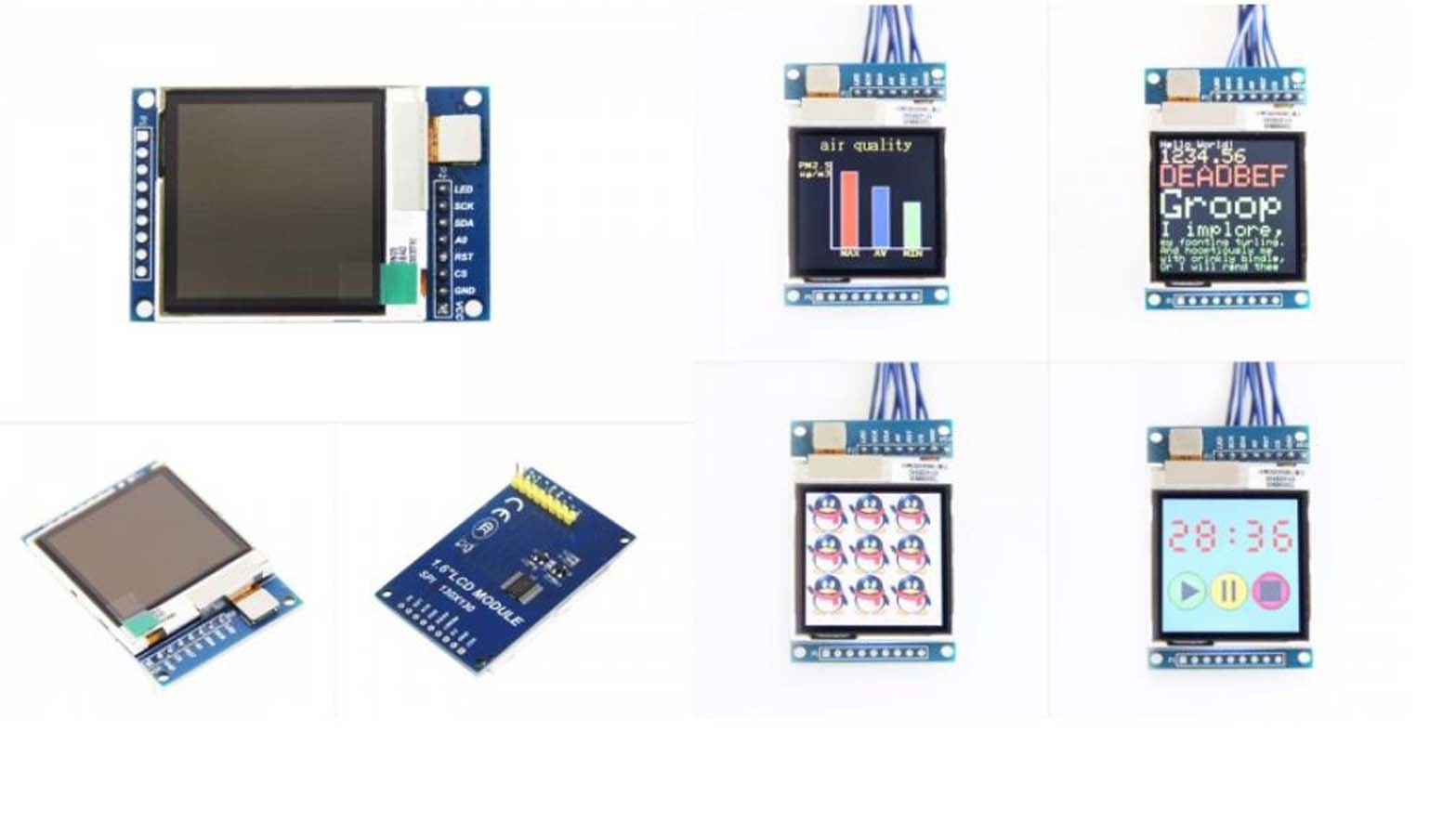 1.6 дюймовый TFT дисплей с PCBA 130X130 разрешением 4-проводной интерфейс SPI, управляющий IC SSD1283A, читаемый солнечным светом