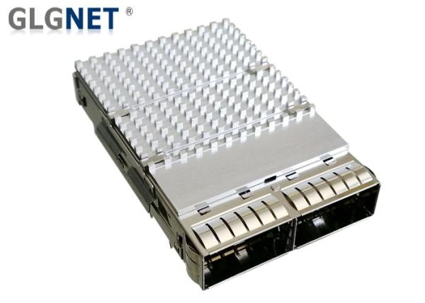 EMI Tabs One Piece QSFP28 Cage 1 X 2 Ganged Press Fit Mount For QSFP28 Optical Module