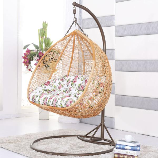 Double Swing Chair with Cushion in Any Color Comfortable Outdoor Rattan Hanging Chair