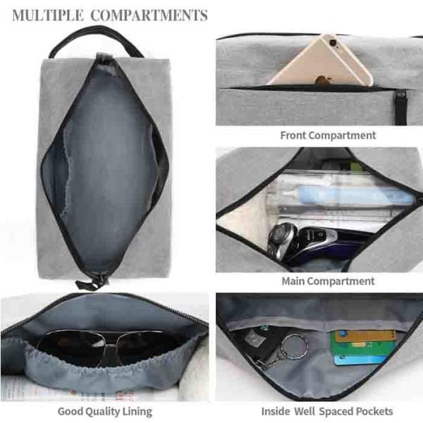 Ultralight Makeup Toiletry Bag With Removable Compartments For Men Women