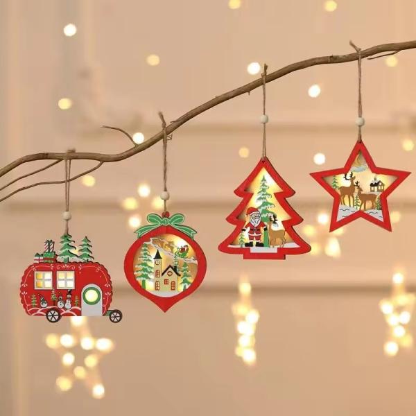 2024 New wooden Christmas decorations Christmas decorative lights