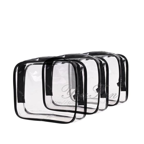 Water Resistant Cosmetic Toiletry Bag , Clear PVC Makeup Toiletry Travel Bags