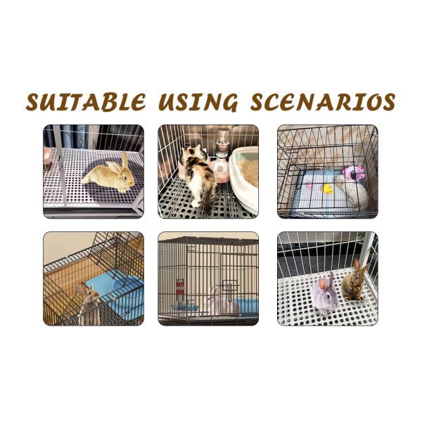 Rabbit Cage Mat Floor Plastic Bunny Resting Mats For Wire Cage Bottom Washable Small Animal Feet Pad With Holes For Chinchilla Ferret Guinea Pig Easy To Cut And Splice