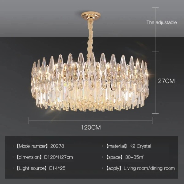 Duplex Building Living Room Chandelier Building Stairway Long Chandelier Luxury Crystal Lamp(WH-CY-269)