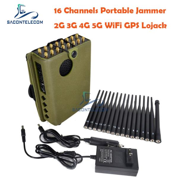 UHF VHF Jammer 2G 3G 4G 5G сигнала мобильного телефона GPS L1 L2 12000mAh