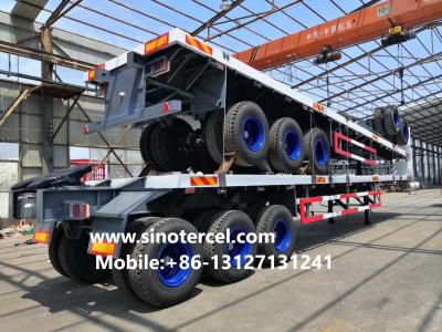 Flat Bed Semi Trailer with 12 R22.5 Radial Tires 30-60t Load Capacity and 3 Axles for Heavy Duty Transport