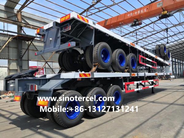 Flat Bed Semi Trailer with 12 R22.5 Radial Tires 30-60t Load Capacity and 3 Axles for Heavy Duty Transport