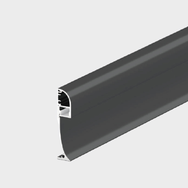 Matte Black Toe Kick LED Light Slim Curved Profile Under Cabinet Downward Lighting