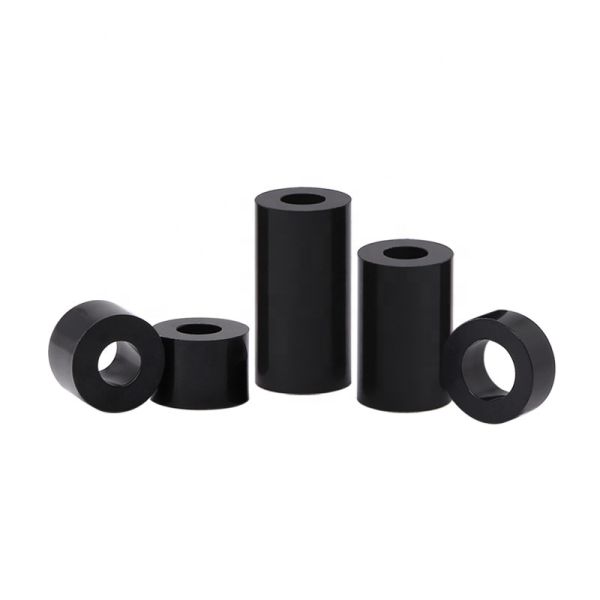 Hollow Cylindrical ABS Plastic Nylon Spacers Impact Resistance White Black Color