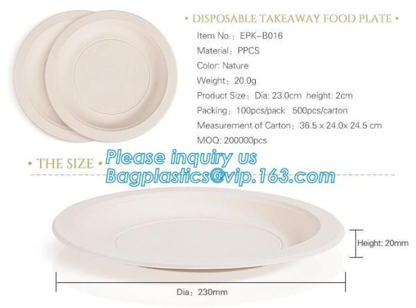 custom printed party plates disposable sugarcane bagasse plate Biodegradable Bamboo disposable paper plates bagease pack