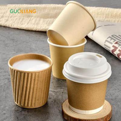 Custom Printed 100% Biodegradable Bamboo Fiber Molded Hot Coffee Heat Insulation Paper Cup with Lid