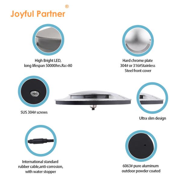 Lâmpada Joyful IP67 Diâmetro 70mm 3W Lâmpada de Montar de Superfície Lâmpada LED de Entrada Recrusada Com Garantia de Dois Anos