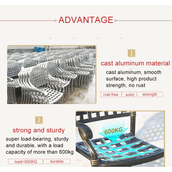 Patio Outdoor Furniture Leisure Balcony Garden Metal Table and Chairs Sets for Cafe and Dining