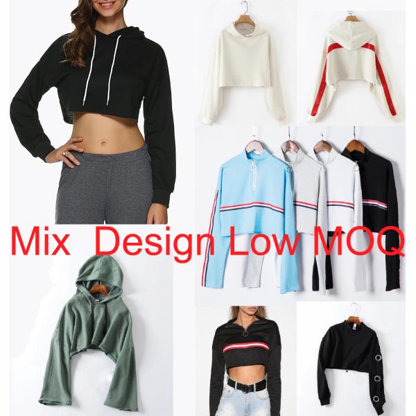 Mix Designs Womens Loose Fit Sweatshirts , Flare Sleeves Girls Crop Top Sweatshirt