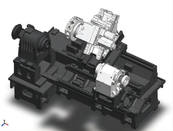 HEAVY DUTY HORIZONTAL MILLING AND TURNING MACHINE WITH TWIN SPINDLES