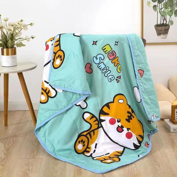 Custom Logo Summer Quilts for Children Cartoon Prints Cotton Material Air Conditioner