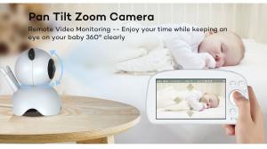 5.5 Inch Full HD Baby Monitor with Pan Tilt Night Vision and Two-Way Audio
