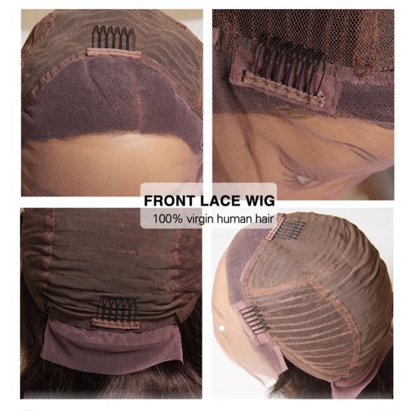 Human Hair Front Lace Wigs Deep Curly Natural Color 1b# Fast Delivery