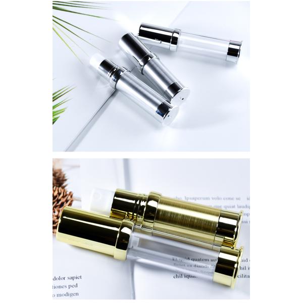 Silver Airless Cosmetic Bottles 10ml - 30ml Aluminum Multiple Capacity Lotion Bottle Pump