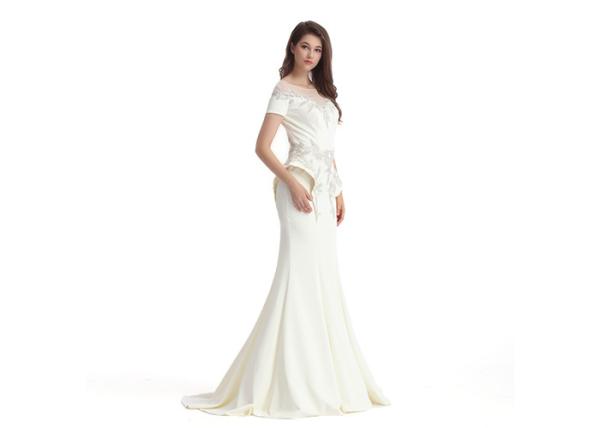 Elegant White Lace Mermaid Middle Eastern Evening Dresses For Wedding
