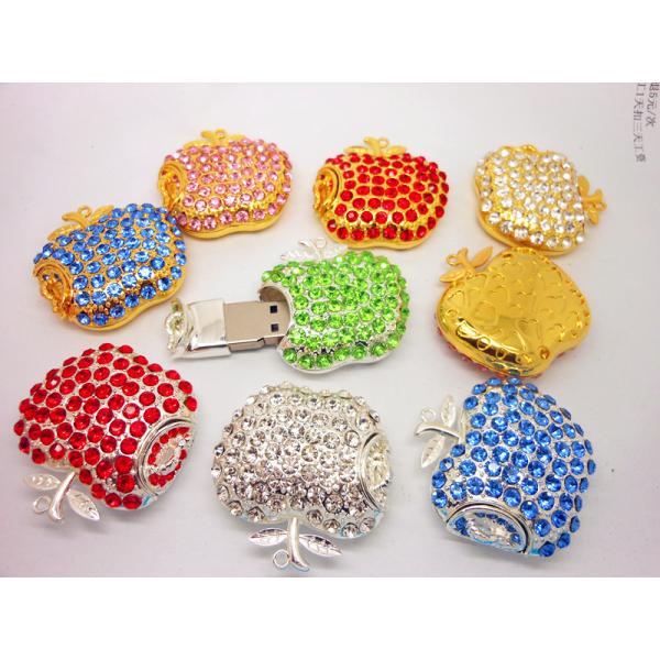 Corporate Gifts Aluminium Diamond Apple Shape Jewelry 2.0 USB flash drive 8Gb