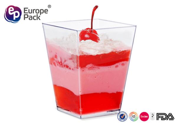 5 OZ Mini Square Plastic Dessert Cups Disposable Dessert Containers 160Ml