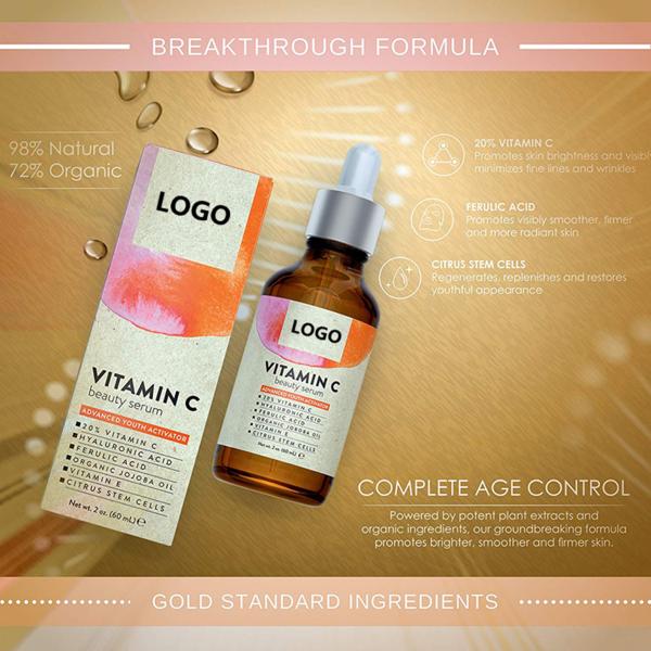 Organic Face Vitamin C Serum For Sensitive Skin / Anti Aging Facial Serum