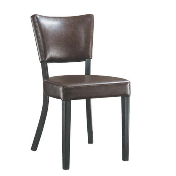 brown PU leather arch back shape aluminium or iron dining chair for restaurant