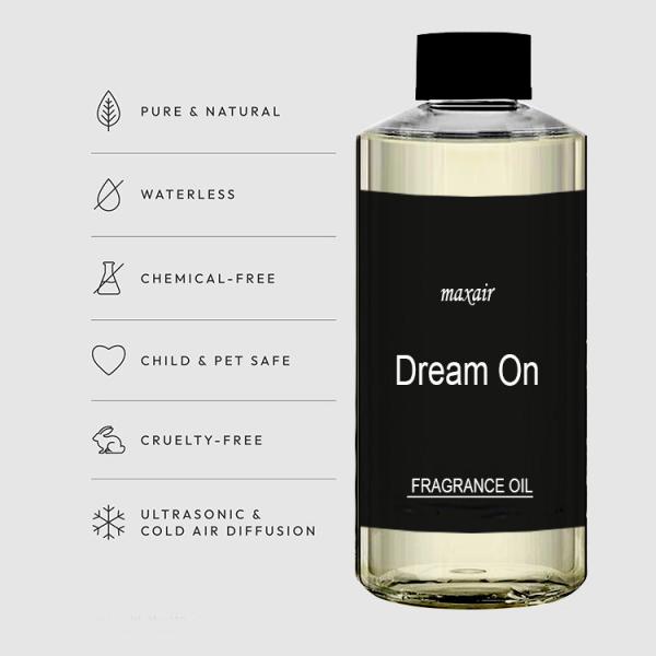 Dream On Hotel Fragrance Oil Collection Natural White Tea Cedarwood and Sandalwood Essences for a Relaxing Experience