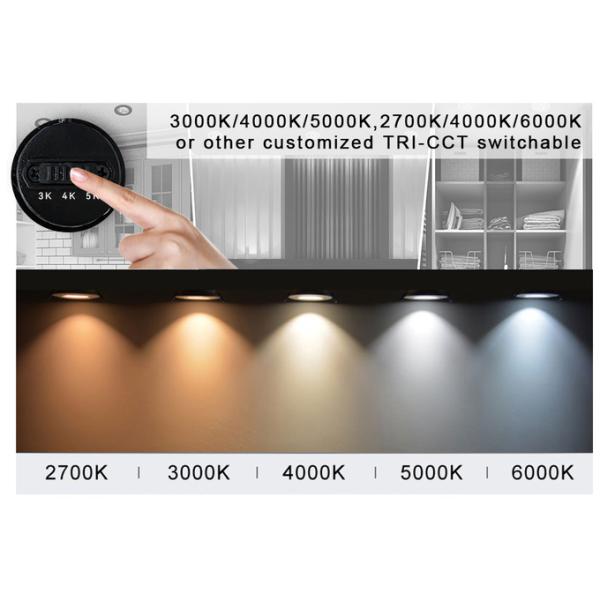 15W COB LED Tri-CCT MR16 Module 3000K/4000K/5000K Or 2700K/4000K/6000K Customizable
