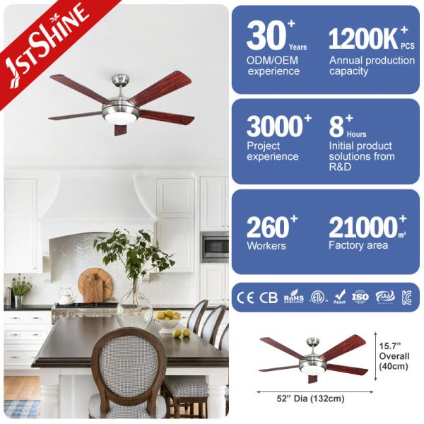 110V/50Hz Voltage 1stshine Ceiling Fan with 52 Inch Air Cooling Motor and Remote Control