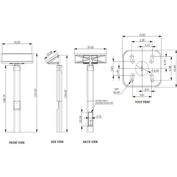 Telefone de emergência posto solar da borda da estrada G/M/3G da prova do vândalo