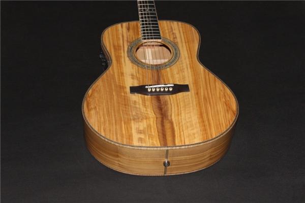 AAAA all Solid imported olive wood OM body custom guitar acoustic electric guitar