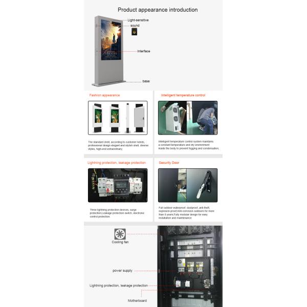 Exhibición al aire libre del quiosco de la señalización de Digitaces de la prenda impermeable del color rojo vidrio antideslumbrante de AR de 55 pulgadas