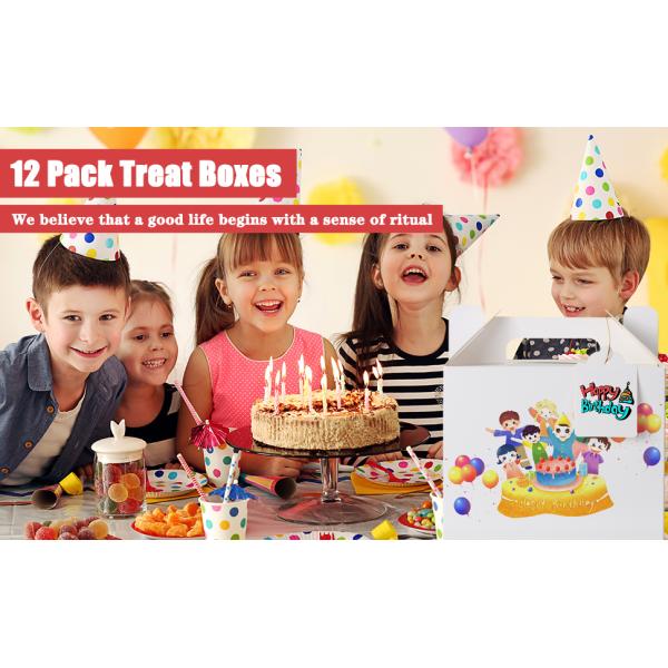 White Treat Boxes, Party Favor Boxes Gable Boxes Gift Boxes For Kids' Birthday Party, Wedding, Baby Shower, With Tag