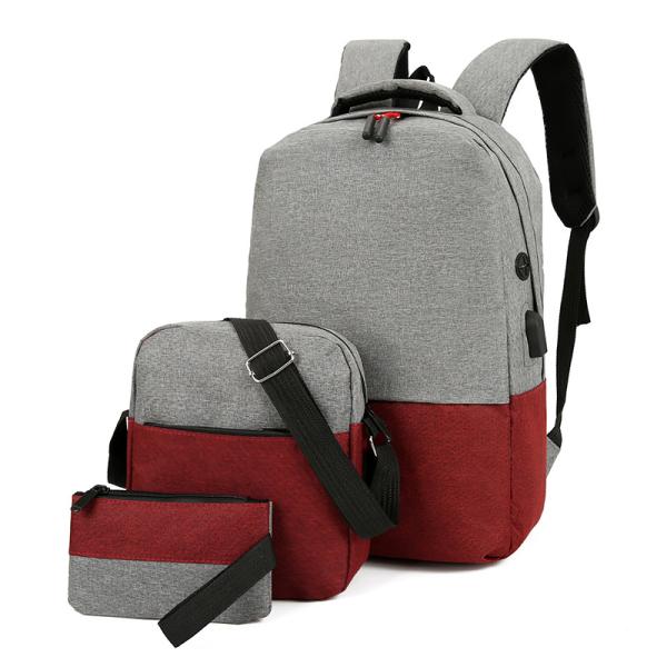 Waterproof School Backpack Set for Teenage Boys Customized Men Student Backpack 3 Set