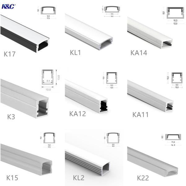 Extrusion Housing 6063 Aluminium Led Strip Channel With Pc Pmma Cover Endcaps Clip