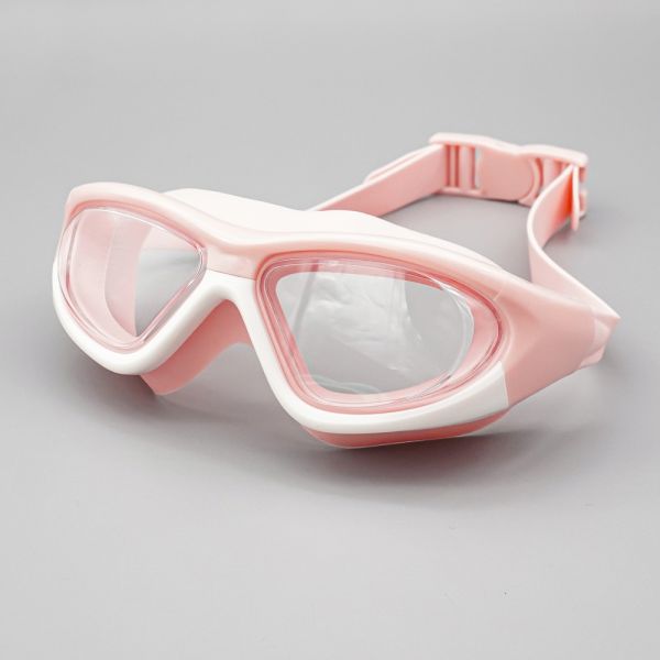 Big Frame Children Swimming Goggles With Silicone Gasket And Rainbow Plating Lens