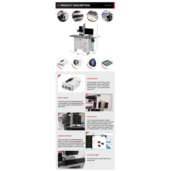 Располагать CCD камеры машины маркировки лазера волокна зрения автоматического фокуса визуальный