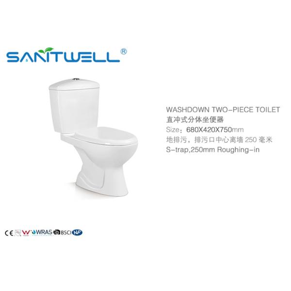 Dual Flush Sanitary Ware Ceramic Toilet White Bathroom Washdown With Slow Close Seat Cover