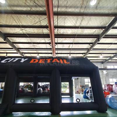 Commercial Oxford Fabric Inflatable Car Wash Tent with Drive Through Air Frame Custom Branding and Lighting for Detailing Businesses and Events