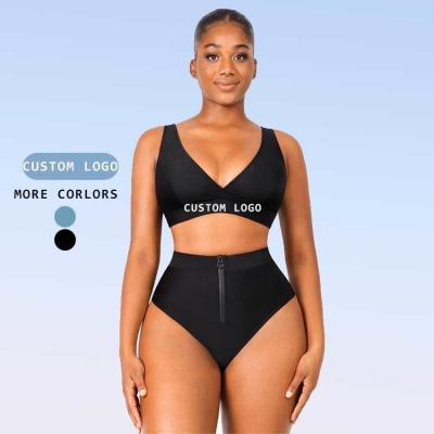 High Waist Slimming Two Pieces Womens Custom Swimsuit Bikini with Logo Hexin Custom