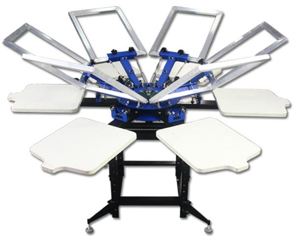 Double Rotary Manual 6-6 Color screen printing machine for t-shirt printing