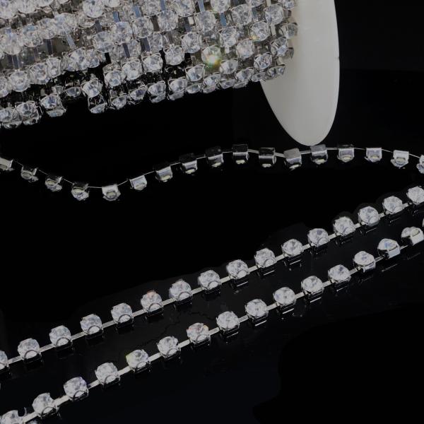 Crystal Diamond Rhinestone Chain Necklace Trimming Claw Copper Material