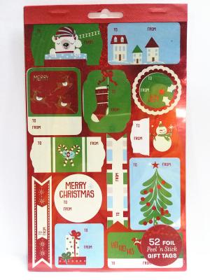 Christmas Sticker Printing White Paper Board Sheet Holiday Decoration