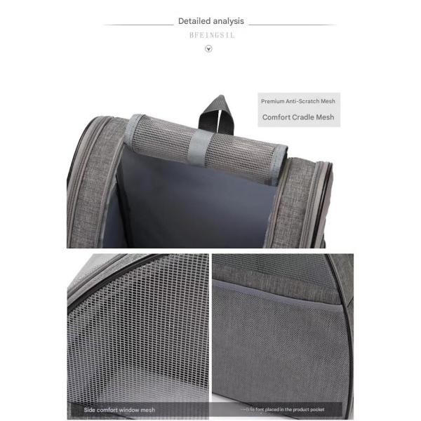 34*28*42CM Gris Mochila plegable para mascotas Tejido suave Mochila bonita para gatitas Estilo lindo / divertido / juguetón Para perfecto