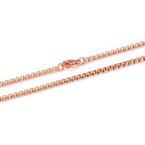 Simple European and American Gold Square Pearl Necklace Stainless Steel Chain Design